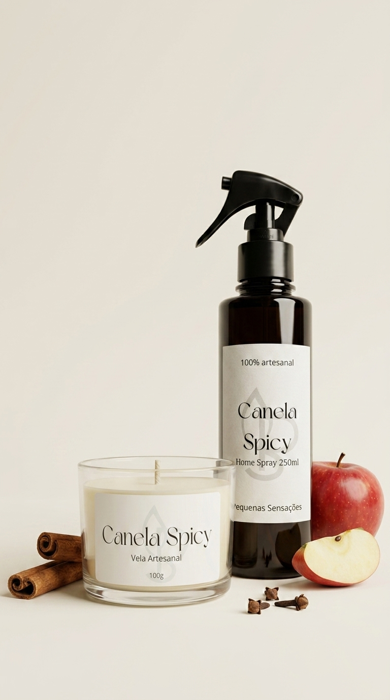 Combo Canela Spicy: Vela e Home Spray – Pequenas Sensações